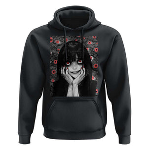 Horror Anime Girl Manga Creepy Halloween Hoodie TS09 Black Print Your Wear