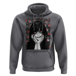 Horror Anime Girl Manga Creepy Halloween Hoodie TS09 Charcoal Print Your Wear