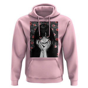 Horror Anime Girl Manga Creepy Halloween Hoodie TS09 Light Pink Print Your Wear