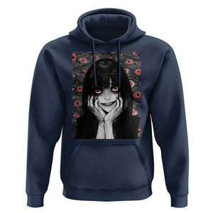 Horror Anime Girl Manga Creepy Halloween Hoodie TS09 Navy Print Your Wear