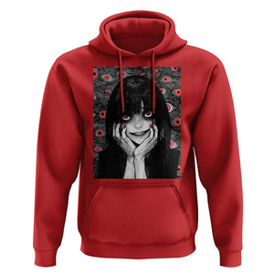 Horror Anime Girl Manga Creepy Halloween Hoodie TS09 Red Print Your Wear