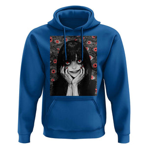 Horror Anime Girl Manga Creepy Halloween Hoodie TS09 Royal Blue Print Your Wear