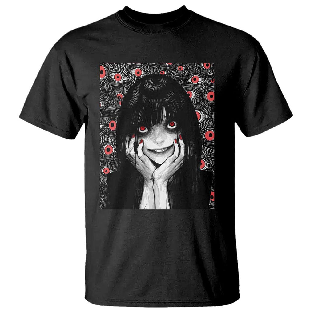 Horror Anime Girl Manga Creepy Halloween T Shirt TS09 Black Print Your Wear