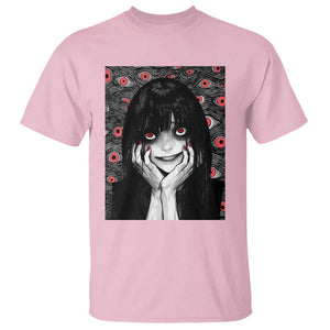 Horror Anime Girl Manga Creepy Halloween T Shirt TS09 Light Pink Print Your Wear