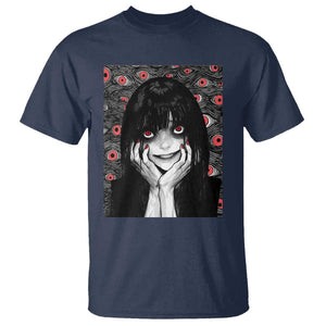 Horror Anime Girl Manga Creepy Halloween T Shirt TS09 Navy Print Your Wear