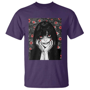 Horror Anime Girl Manga Creepy Halloween T Shirt TS09 Purple Print Your Wear