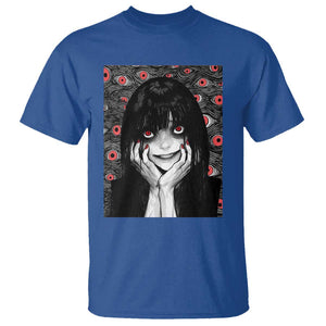 Horror Anime Girl Manga Creepy Halloween T Shirt TS09 Royal Blue Print Your Wear