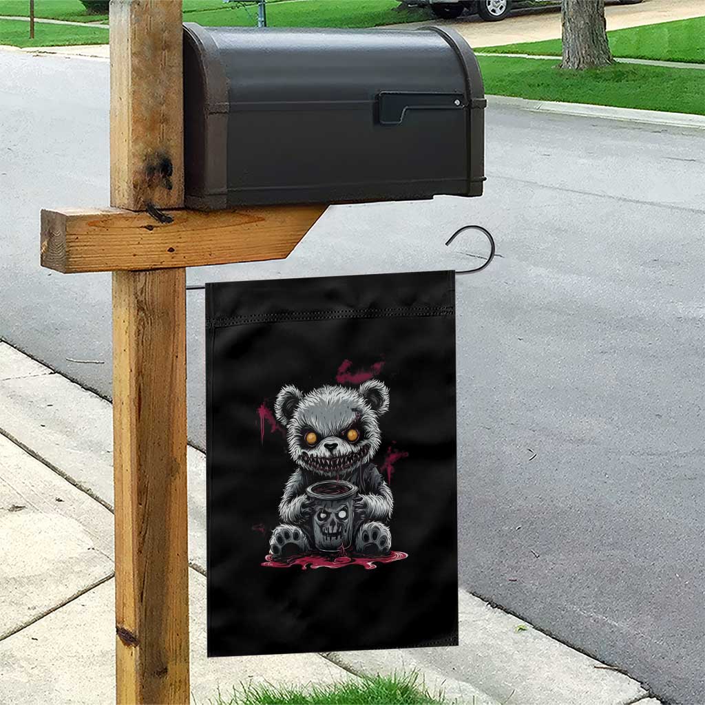 Emo Bear Coffee Creepy Halloween Garden Flag TS09 Print Your Wear