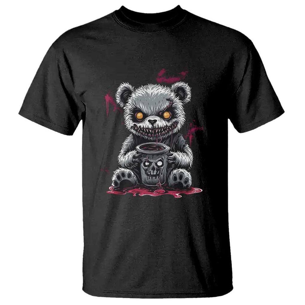 Emo Bear Coffee Creepy Halloween T Shirt TS09 Black Print Your Wear