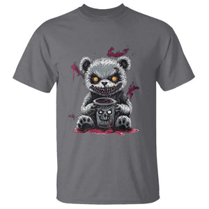 Emo Bear Coffee Creepy Halloween T Shirt TS09 Charcoal Print Your Wear