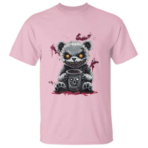 Emo Bear Coffee Creepy Halloween T Shirt TS09 Light Pink Print Your Wear