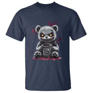 Emo Bear Coffee Creepy Halloween T Shirt TS09 Navy Print Your Wear