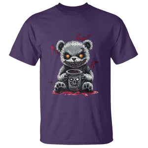 Emo Bear Coffee Creepy Halloween T Shirt TS09 Purple Print Your Wear