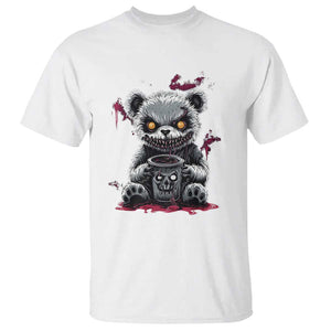 Emo Bear Coffee Creepy Halloween T Shirt TS09 White Print Your Wear