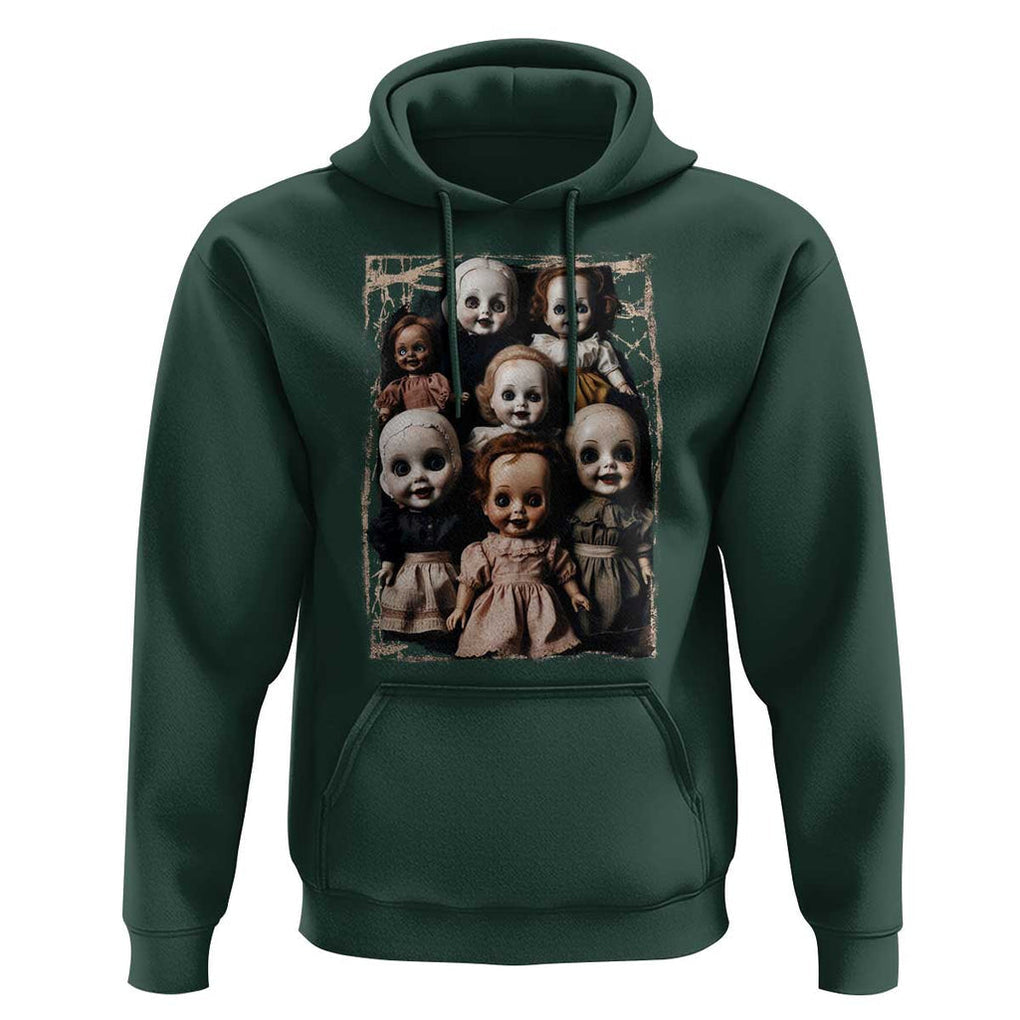 Creepy Dolls Horror Halloween Hoodie TS09 Dark Forest Green Print Your Wear