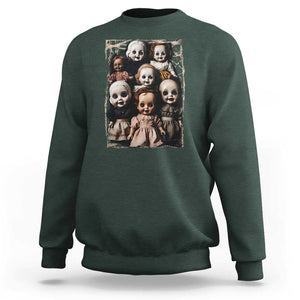 Creepy Dolls Horror Halloween Sweatshirt TS09 Dark Forest Green Print Your Wear