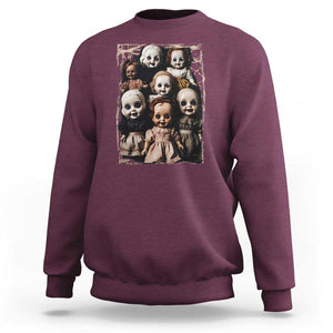 Creepy Dolls Horror Halloween Sweatshirt TS09 Maroon Print Your Wear