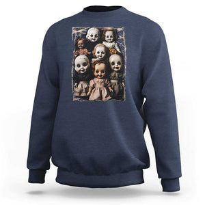 Creepy Dolls Horror Halloween Sweatshirt TS09 Navy Print Your Wear