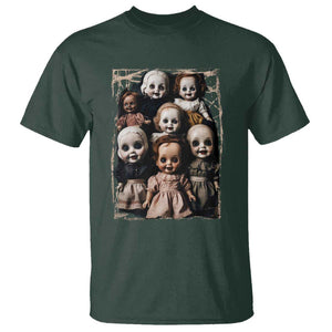 Creepy Dolls Horror Halloween T Shirt TS09 Dark Forest Green Print Your Wear