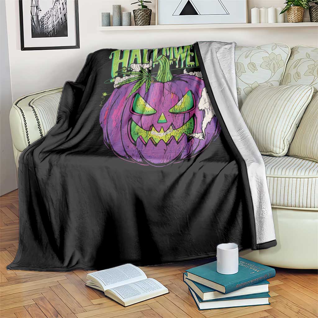 Funny Halloween Throw Blanket Halloweed Pumpkin Weed Cannabis Smoking TS09 Print Your Wear