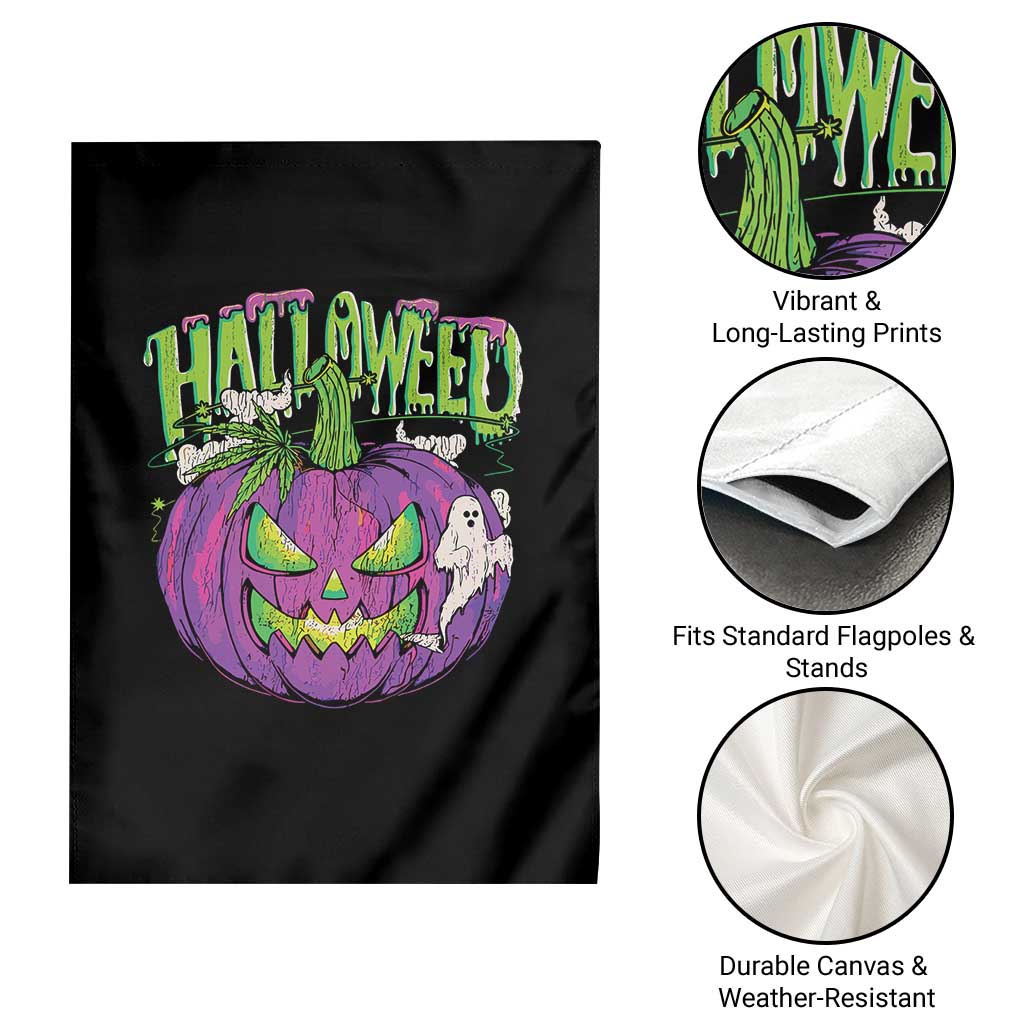 Funny Halloween Garden Flag Halloweed Pumpkin Weed Cannabis Smoking TS09 Print Your Wear