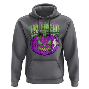 Funny Halloween Hoodie Halloweed Pumpkin Weed Cannabis Smoking TS09 Charcoal Print Your Wear