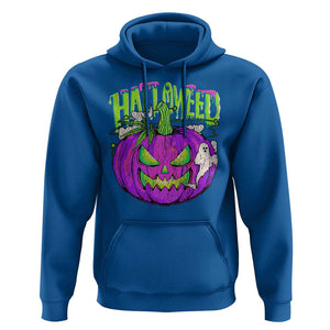 Funny Halloween Hoodie Halloweed Pumpkin Weed Cannabis Smoking TS09 Royal Blue Print Your Wear