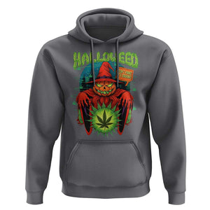 Funny Halloween Hoodie Happy Halloweed Pumpkin Witch Weed Cannabis Smoking TS09 Charcoal Print Your Wear