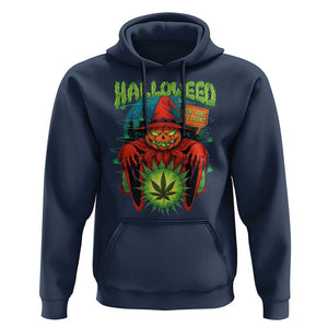 Funny Halloween Hoodie Happy Halloweed Pumpkin Witch Weed Cannabis Smoking TS09 Navy Print Your Wear