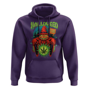 Funny Halloween Hoodie Happy Halloweed Pumpkin Witch Weed Cannabis Smoking TS09 Purple Print Your Wear