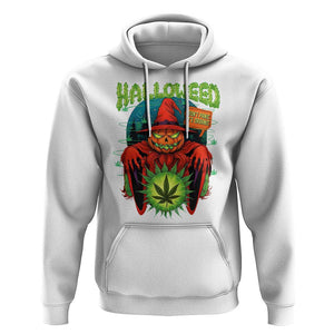 Funny Halloween Hoodie Happy Halloweed Pumpkin Witch Weed Cannabis Smoking TS09 White Print Your Wear