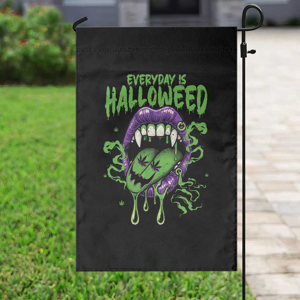 Funny Halloween Garden Flag Everyday Is Halloweed Vampire Weed Cannabis Smoking TS09 Print Your Wear