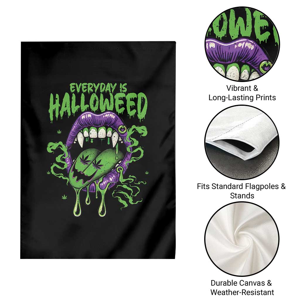 Funny Halloween Garden Flag Everyday Is Halloweed Vampire Weed Cannabis Smoking TS09 Print Your Wear
