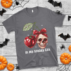 Halloween Coquette T Shirt In My Spooky Era Skull Cherry TS09 Charcoal Print Your Wear