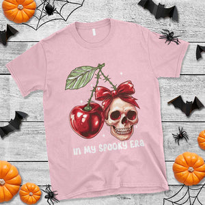 Halloween Coquette T Shirt In My Spooky Era Skull Cherry TS09 Light Pink Print Your Wear