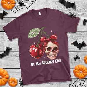 Halloween Coquette T Shirt In My Spooky Era Skull Cherry TS09 Maroon Print Your Wear