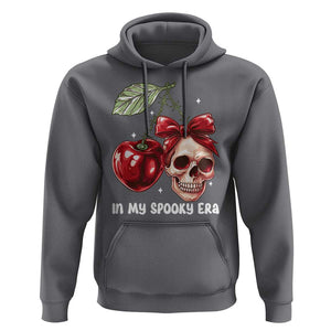 Halloween Coquette Hoodie In My Spooky Era Skull Cherry TS09 Charcoal Print Your Wear