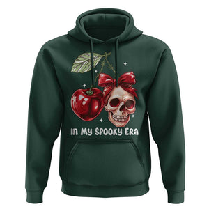 Halloween Coquette Hoodie In My Spooky Era Skull Cherry TS09 Dark Forest Green Print Your Wear