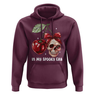 Halloween Coquette Hoodie In My Spooky Era Skull Cherry TS09 Maroon Print Your Wear