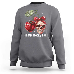 Halloween Coquette Sweatshirt In My Spooky Era Skull Cherry TS09 Charcoal Print Your Wear