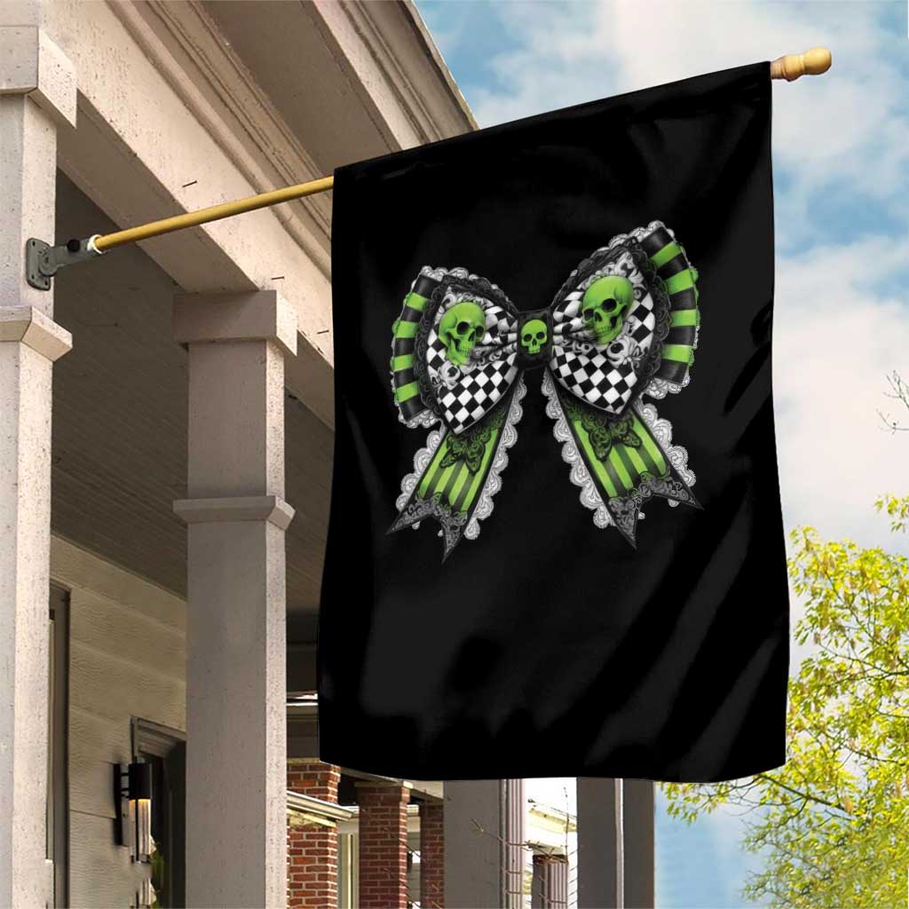 Coquette Halloween Garden Flag Spooky Bow Skull TS09 Print Your Wear