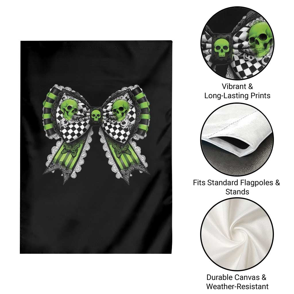 Coquette Halloween Garden Flag Spooky Bow Skull TS09 Print Your Wear