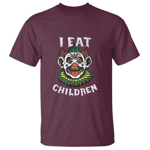 Halloween Clown T Shirt I Eat Children Spooky Mask TS09 Maroon Print Your Wear