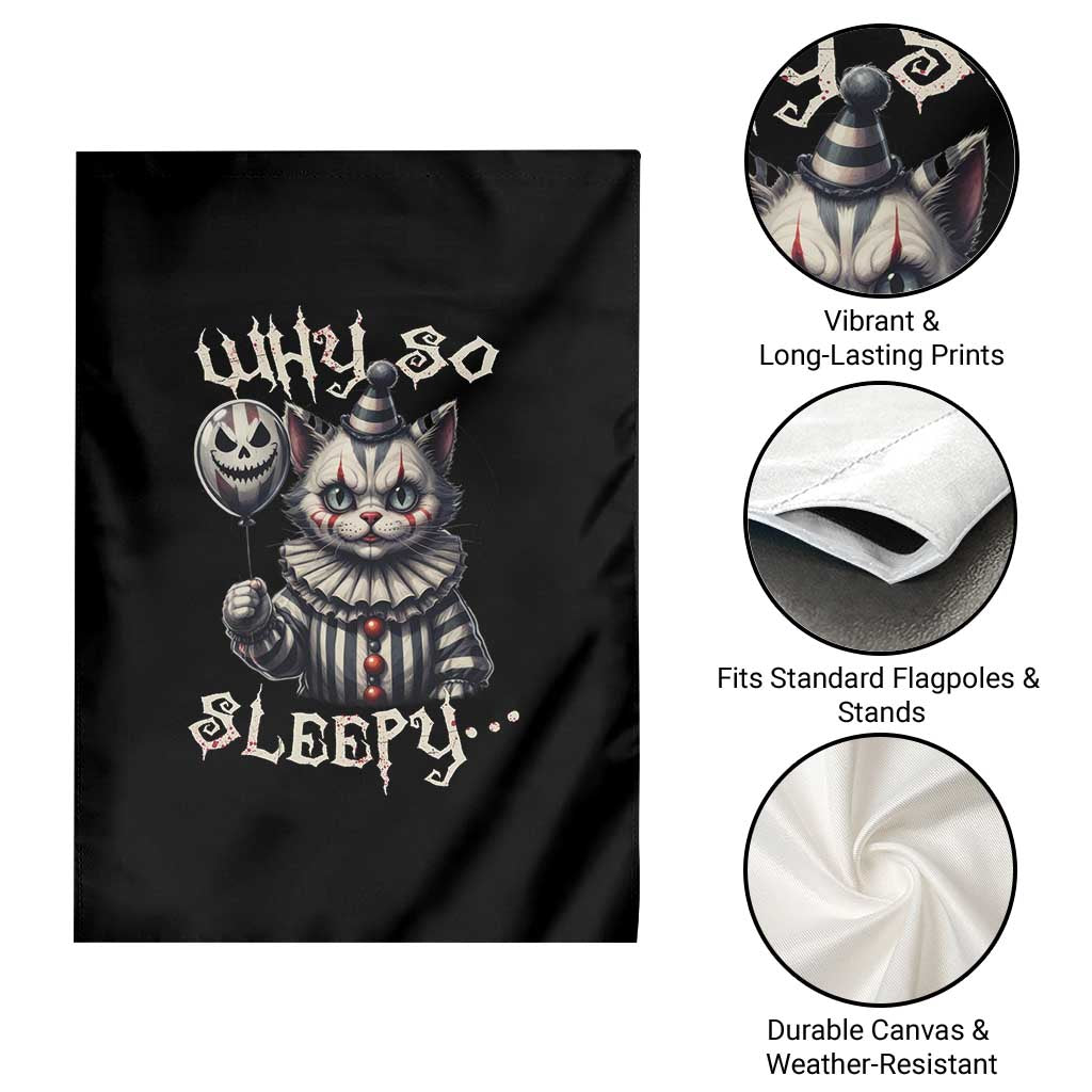 Halloween Cat Clown Garden Flag Why So Sleepy Creepy TS09 Print Your Wear