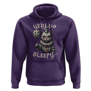 Halloween Cat Clown Hoodie Why So Sleepy Creepy TS09 Purple Print Your Wear