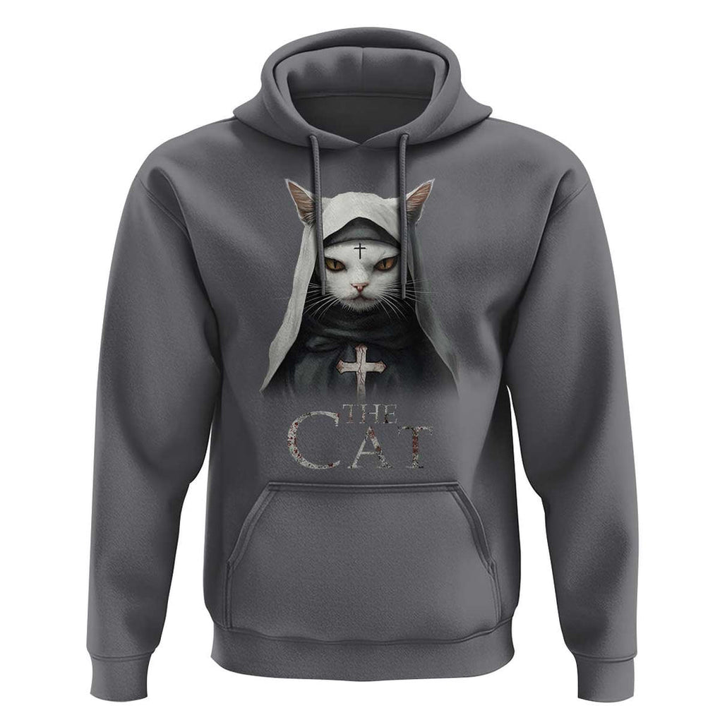 Halloween Cat Hoodie The Cat Nun Spooky TS09 Charcoal Print Your Wear