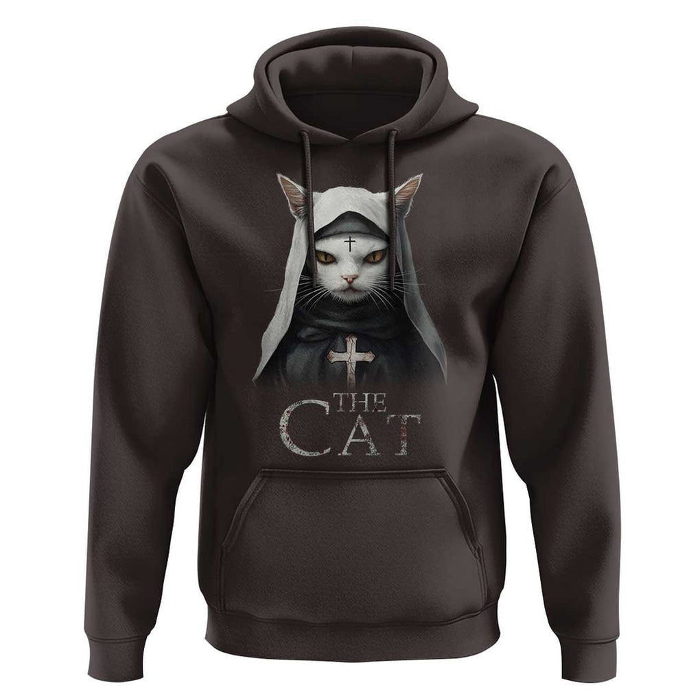 Halloween Cat Hoodie The Cat Nun Spooky TS09 Dark Chocolate Print Your Wear