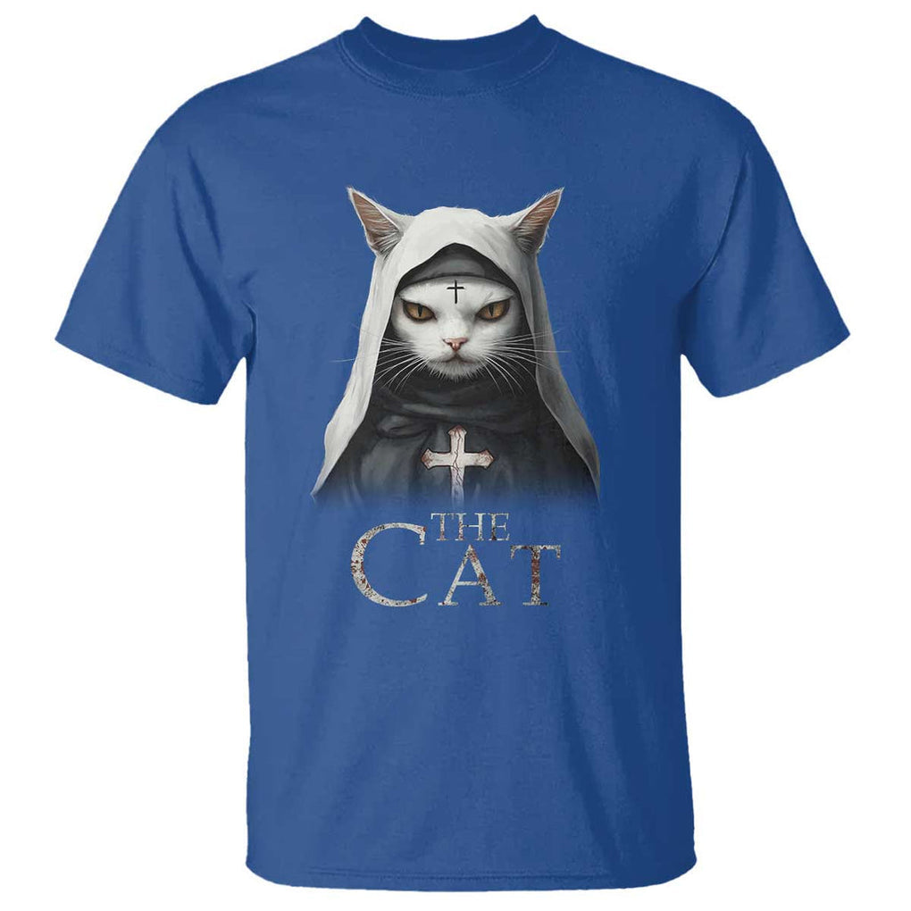 Halloween Cat T Shirt The Cat Nun Spooky TS09 Royal Blue Print Your Wear