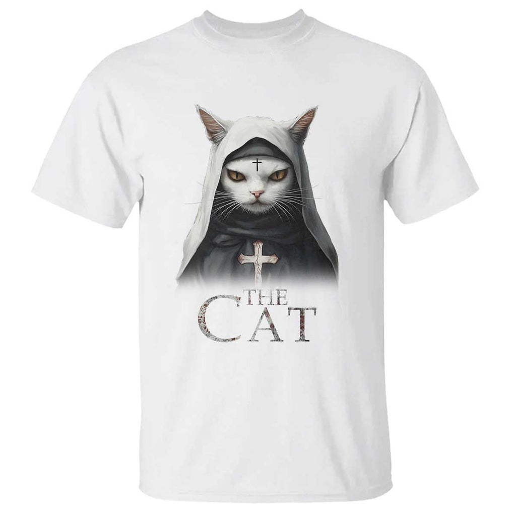 Halloween Cat T Shirt The Cat Nun Spooky TS09 White Print Your Wear