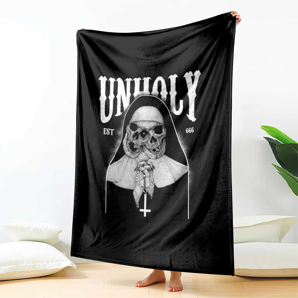 Unholy Nun Throw Blanket Skeleton Dirty Nun Creepy Halloween TS09 Print Your Wear